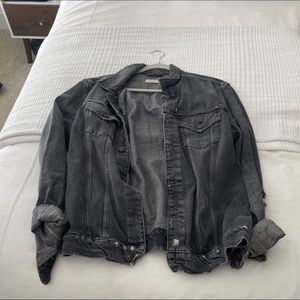 All Saints Distressed Black Jean Jacket Size Medium